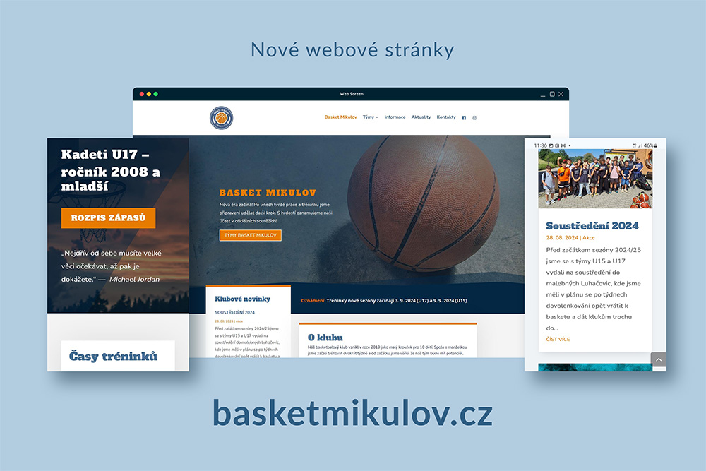 Prezentace webu – www.basketmikulov.cz